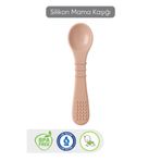 CKM silikon Bebek Mama Kaşığı Silikon Diş Kaşıyıcı Bej