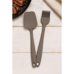 CKM silikon yanmaz yapışmaz Large spatula ve yumurta fırçası büyük boy spatula seti gri Gri