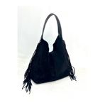 çkn sedat çakan çanta & fular & aksesuar TASSEL BAG hakiki süet deri kadın omuz çantası