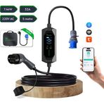 Cks Enerji Elektrikli Araba Taşınabilir Şarj Istasyonu 7 Kw / 32A / Tip-2 / 3X32A Fiş / Monofaze / 5m / Çantalı / Ev Tipi Dönüştürücü Kablolu(TÜRKÇE MENÜ) YERLİ ÜRETİM