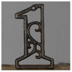 CKSEKD 0-9 American Industrial Style Wrought Iron Hollow Digital Wall Decoration, Cafe/Bar/Restaurant DIY House Number Table Phone Number Plate, 1pcs (Color : 1)