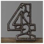 CKSEKD 0-9 American Industrial Style Wrought Iron Hollow Digital Wall Decoration, Cafe/Bar/Restaurant DIY House Number Table Phone Number Plate, 1pcs (Color : 4)