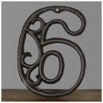 CKSEKD 0-9 American Industrial Style Wrought Iron Hollow Digital Wall Decoration, Cafe/Bar/Restaurant DIY House Number Table Phone Number Plate, 1pcs (Color : 6)