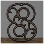 CKSEKD 0-9 American Industrial Style Wrought Iron Hollow Digital Wall Decoration, Cafe/Bar/Restaurant DIY House Number Table Phone Number Plate, 1pcs (Color : 8)
