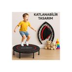 CKSPOR 102 cm Katlanabilir Mini Trambolin, Metal Yay, Mavi