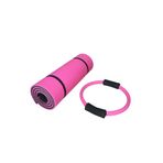 CKSpor 14 mm Çift Taraflı Pilates Matı, 35 cm Pilates Çemberi, 2'li Pilates Seti, Pembe