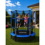 CKSpor 140 cm (55 Inç) Tam Boy Koruma Fileli Çocuk Trambolini Güvenlik Fileli Trambolin - Mavi