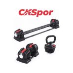 CKSpor 3 Ü 1 Arada Ayarlanabilir Ağırlık Seti 18 Kg Dambıl Halter Ve Kettlebell Fonksiyonlu Profesyonel Fitness Ekipmanı