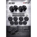 CKSpor 32 Kg Ağırlık Seti Dambıl , Vücut Geliştirme Aleti ,halter Seti 30 Kg Plaka Ağırlığı