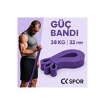 CKSpor 32 mm Mor Güç Bandı, 38 kg Direnç, Latex Pilates Fitness Resistance Powerband