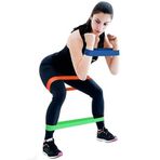 CKSpor 3'lü aerobik bandı direnç bandı pilates squat çalışma lastiği Maviorta sert