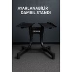CKSpor Ayarlanabilir Dambıl Standı Dayanıklı Çelik Yapı ile Ergonomik Tasarım Ev & Spor Salonu Kullanımı İçin - Siyah
