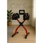 CKSpor Ayarlanabilir Dambıl ve Stand Seti, 2 x 24 Kg, Kırmızı