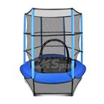 CKSpor Fileli Çocuk Trambolini – 140 cm (55 inç) Büyük Boy, Güvenli ve Dayanıklı Zıplama Trambolini CKS-69 (Mavi)