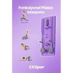 CKSpor Pilates Tahtası Seti, Reformer Etkili, Çok Amaçlı, Direnç Lastikli, Diz Minderli, Mor