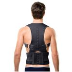 CKSpor unisex dik duruş korsesi ayarlanabilir posturex manyetik korse Siyah