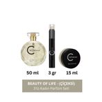 Clé D'amour Beauty Of Life (MİSKLİ/ÇİÇEKSİ) Women - 3 Lü Kadın Parfüm Seti 50 ml - Vegan