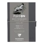 Clairefontaine 975184C Paint'On iplik ciltli eskiz defteri (32 yaprak, 250 g) 1 adet gri
