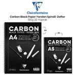 Clairefontaine Carbon Black Paper Yandan Spiralli 120 gr 20 Yaprak Defter