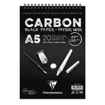 Clairefontaine Carbon Siyah A5 120 gr 20 Yaprak Üstten Spiralli Çizim Bloğu