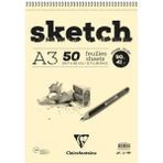 Clairefontaine EI96160 Esquisse Ivory A3 Kısa Kenarı Spiralli Sketch Eskiz Defteri
