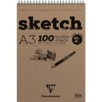 Clairefontaine Esquisse Blanc 90 gr Kısa Kenarı Spiralli 50 Yaprak Sketch Blok Resim Defteri