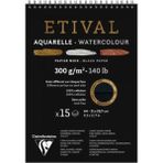 Clairefontaine Etival Cold Pressed 300GR Siyah Spiralli Sulu Boya Blok 15 Sayfa A4 (21X29.7CM) - Karışık-Çok Renkli - standart