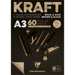 Clairefontaine Kraft İki Yüzlü Siyah Kahve 90 gr A3 60 Yaprak Defter