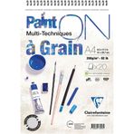 Clairefontaine Paint-On A Grain 20 Yaprak Üstten Spiralli Çizim Blok