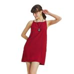 CLANDESTINO Basic Mini Yazlık Elbise Bordo