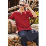 Clandestino Yuvarlak Yaka Rahat Kesim Erkek Gömlek Bordo