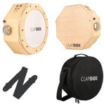 Clapbox Travel Cajembe Davul Huş Ağacı (H:15,24 cm G: 30,48 cm L:30,48 cm) - Dolgulu Çanta ve Kayış Dahildir | Çok Yönlülük için Trampet Ayarlama Özelliği ile | En Popüler Davul Çemberi Enstrümanı