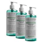 Clara Hygienics Rosemary Touch Anti-Oil Face and Body Cleansing Gel 400ml Temizleme Jeli (3 paketi)