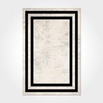Clara Krem Çerçeveli Modern Geometrik Etnik Desenli Boho Makinada Yıkanabilir Hafif Hav Toz Vermez Leke Tutmaz Kaymaz Taban Dijital Makine Baskı Halı Oturma Odası Salon Yolluk Koridor Mutfak Halısı