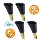 Clara Mobilya Kanepe Sehpa Tv Unitesi Baza Koltuk Ayagi Siyah Gold Renk 12 Cm (4 Adet)