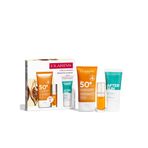 Clarins Güneş Bakım Seti - Yüz Güneş Kremi 50ml + Lip Comfort Oil + After Sun Balsam, 3666057332999