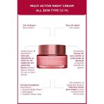 Clarins Ilk Yaşlanma Karşıtı ve Kırışıklık ve Anti-Aging Multi Active Yenileyici Gece Bkım Kremi 50 ml