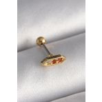 Clariss 316L Çelik Gold Renk Turuncu Zirkon Taşlı Tragus Piercing