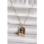 Clariss 316L Çelik Gold Renk Zirkon Taşlı Ay Figürlü Tarot Model Kadın Kolye