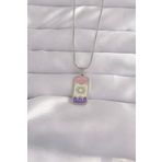 Clariss 316L Çelik Gümüş Renk Karışık Mineli Ay Figür Tarot Kolye