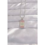 Clariss 316L Çelik Gümüş Renk Pembe Mineli Ay Figür Tarot Kolye
