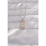 Clariss 316L Çelik Gümüş Renk Pembe Mineli Ay Figür Tarot Kolye