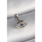Clariss 316L Çelik Gümüş Renk Zirkon Taşlı Göz Tragus Piercing