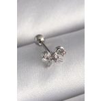 Clariss 316L Çelik Gümüş Renk Zirkon Taşlı Kurdele Tragus Piercing