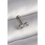 Clariss 316L Çelik Gümüş Renk Zirkon Taşlı Sonsuzluk Model Tragus Piercing
