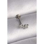 Clariss 316L Çelik Gümüş Renk Zirkon Taşlı Yıldız Model Tragus Piercing