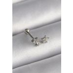 Clariss 316L Çelik Gümüş Renk Zirkon Taşlı Yıldız Tragus Piercing