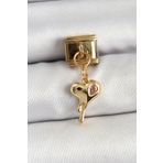 Clariss 316L Çelik Sallantılı Zirkon Taşlı Eriyen Kalp Model Gold Renk Nomination Charm