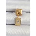 Clariss 316L Çelik Sallantılı Zirkon Taşlı Kutup Yıldızı Figürlü Dikdörtgen Model Gold Renk Nomination Charm