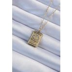 Clariss 316L Çelik Zincir Eskitme Altın Renk Ay Figürlü Tarot Kolye